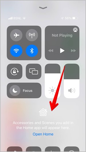 iPhone Control Center Home Card
