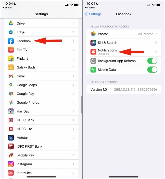 open notificaitons menu on iphone