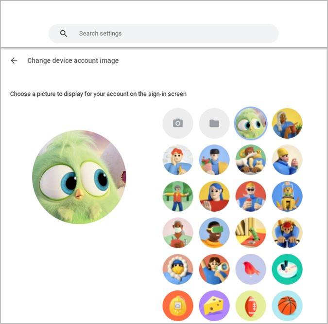 Chromebook Profile Picture Choose