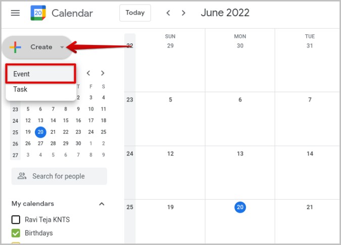 Creating an Event on Google Calendar