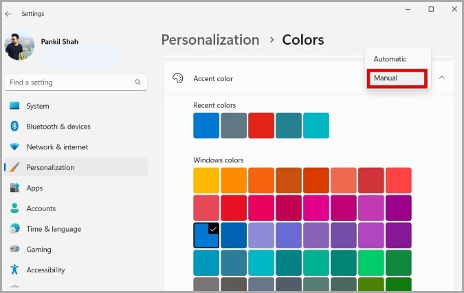 Disable Automatic Accent Color on Windows 11