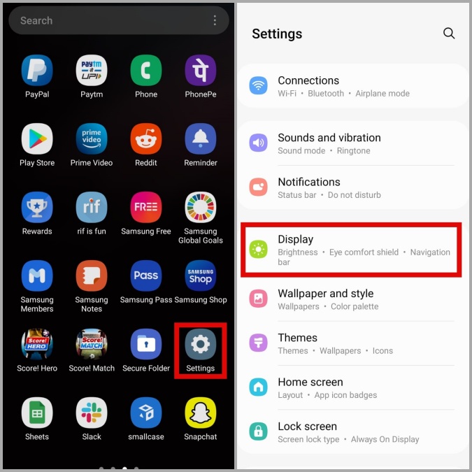 Display Settings on Android Phone