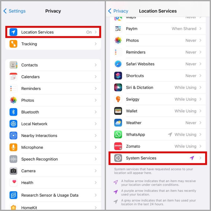 Location Services on iPhone