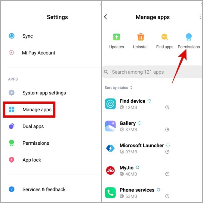 Manage Apps on MIUI