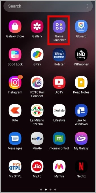 Open Game Launcher on Samsung Phone
