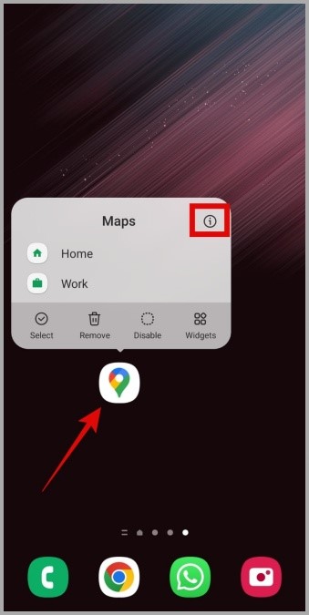 Abrir información de la aplicación Google Maps