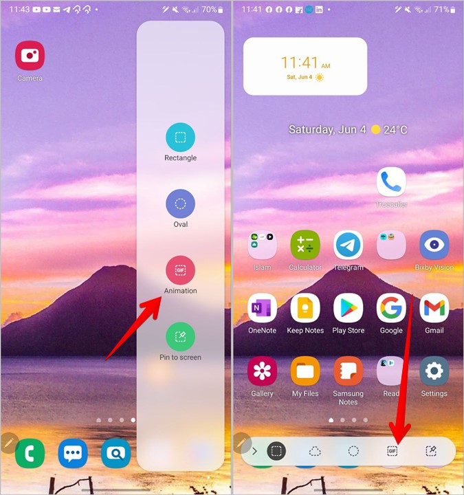 Samsung inteligente seleccione GIF
