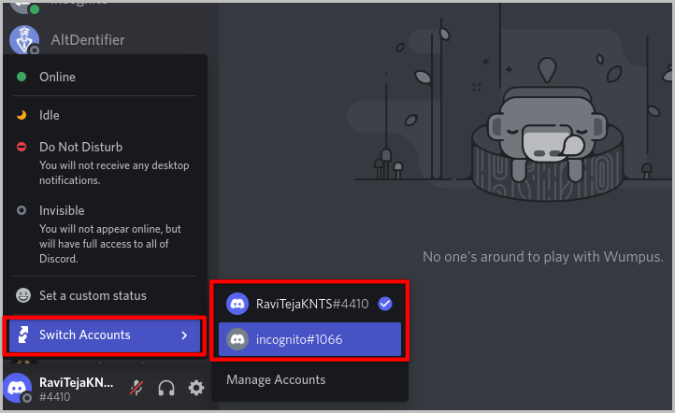Switching Between Multiple Accounts on Discord