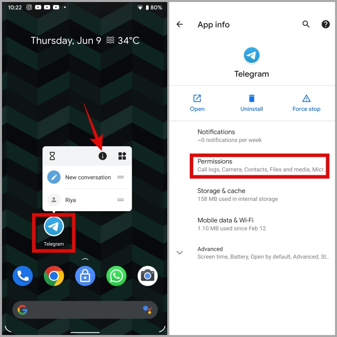 Telegram App Permission on Android