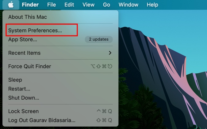 macbook system preferences button