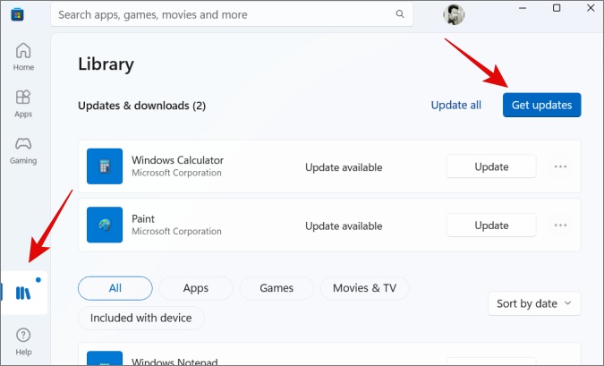 update apps in microsoft store on windows 11