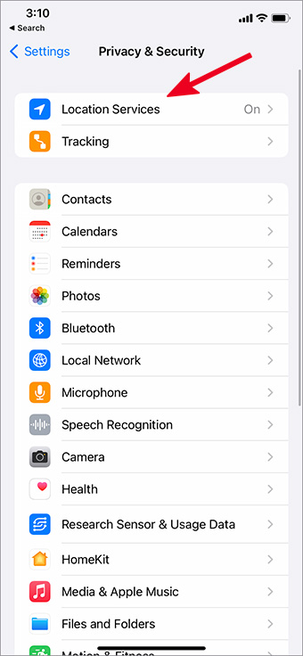 ios location services settings