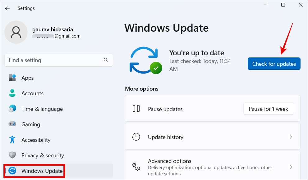 update windows 11 from settings