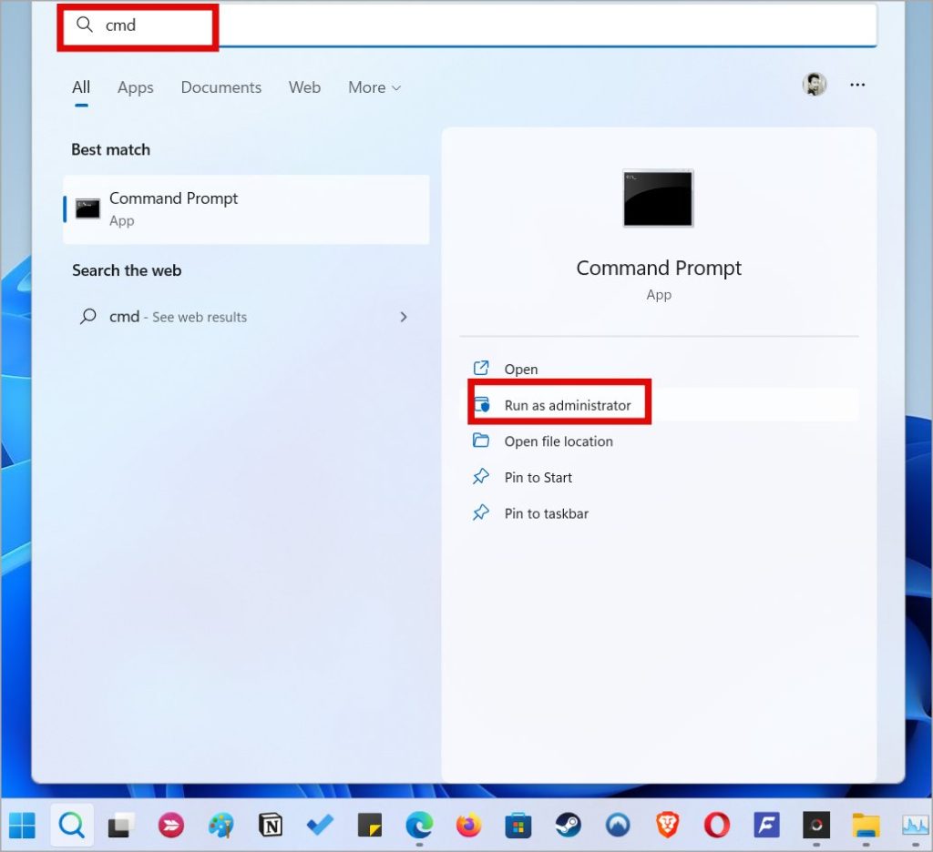 open command prompt with admin rights in windows 11