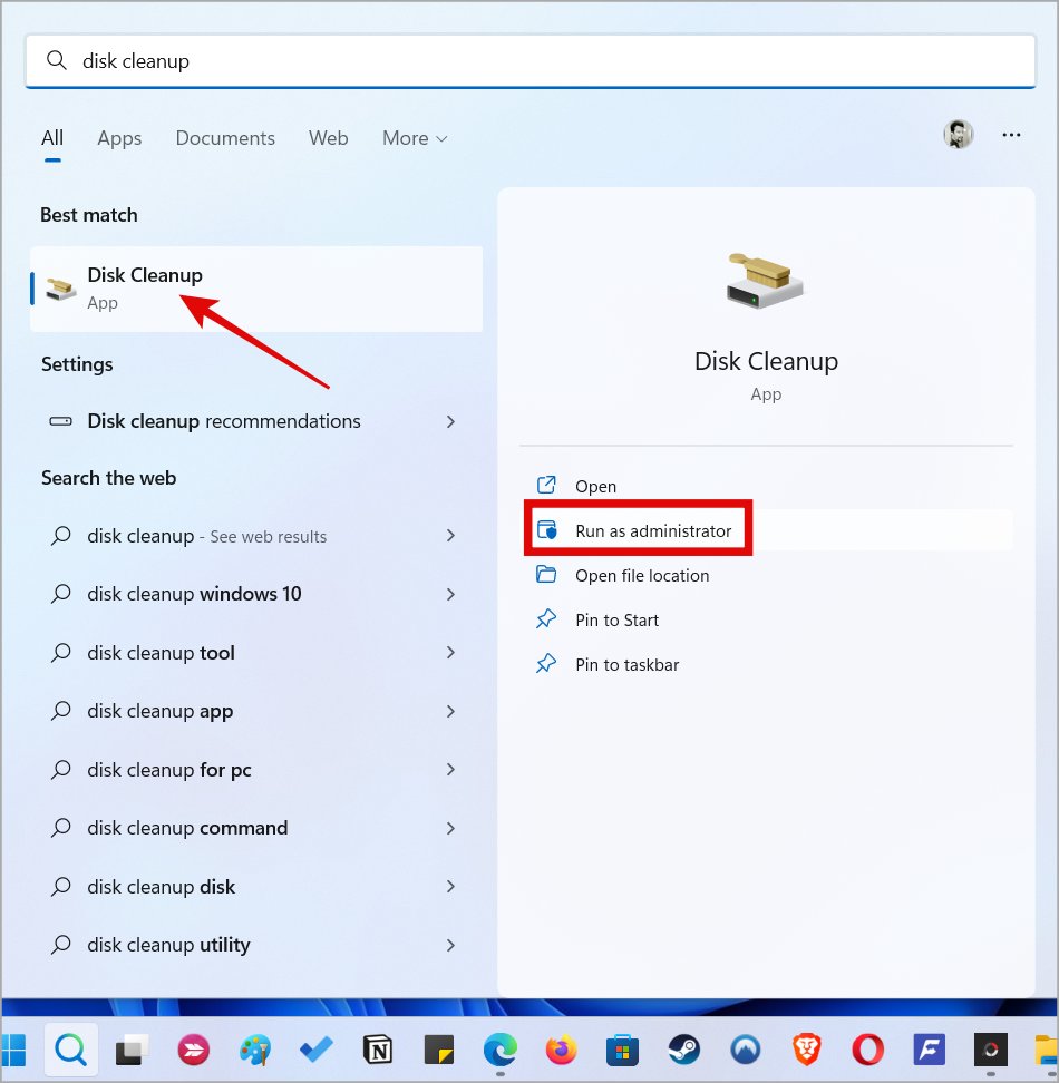 disk cleanup tool in windows 11