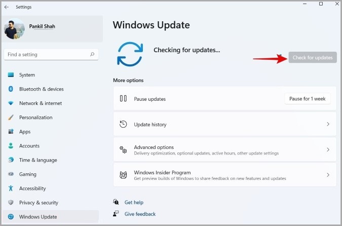 Check for Updates on Windows 11