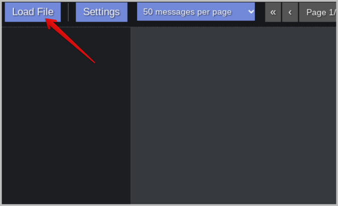 Loading file on Discord Chat Exporter Viewer