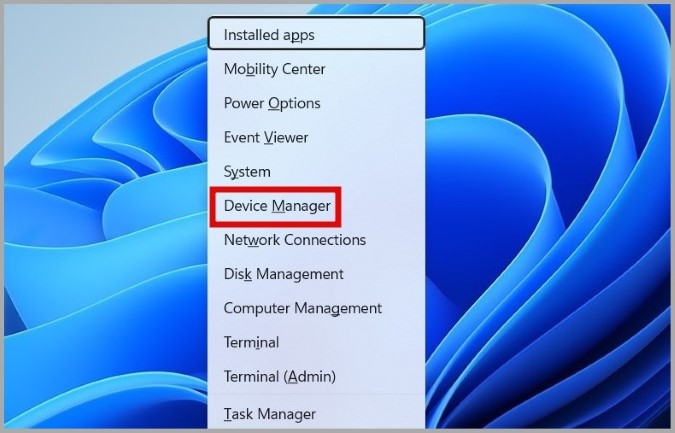 Open Device Manager on Windows 11