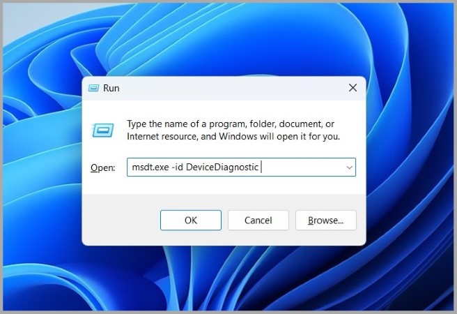 Open Hardware and Devices Troubleshooter on Windows 11