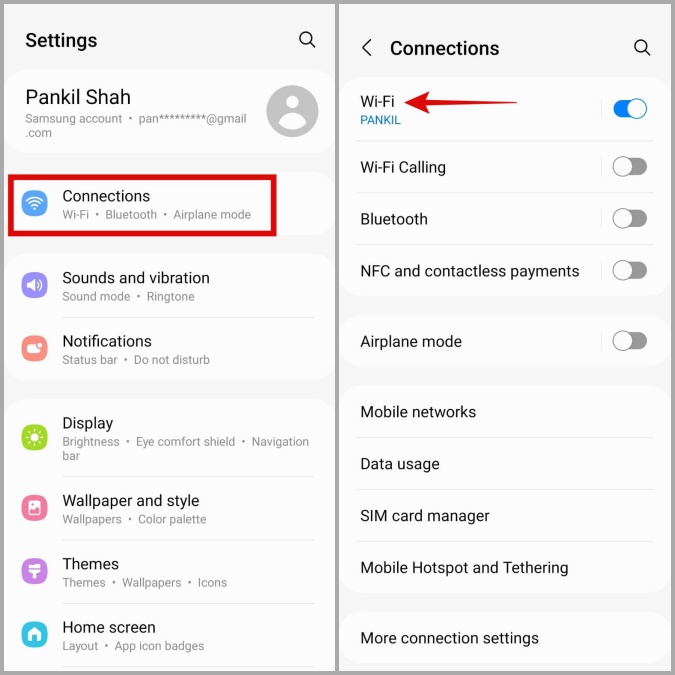 Wi-Fi Settings on Android