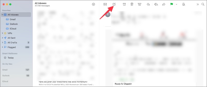 compose new mail in Mail app on macOS
