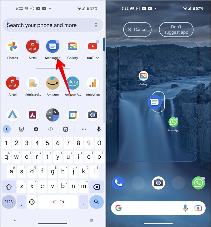 How To Add Messages App Icon Back To Home Screen - Techwiser