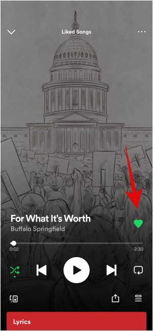 heart icon in spotify that means liked song