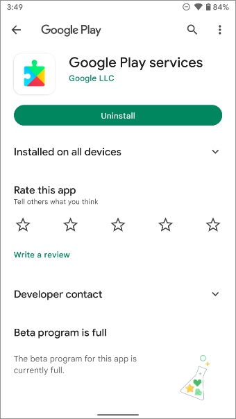 actualizar los servicios de Google Play