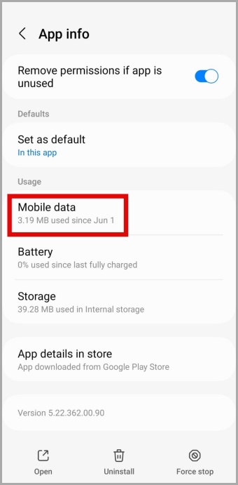 Datos móviles para Google Keep en Android