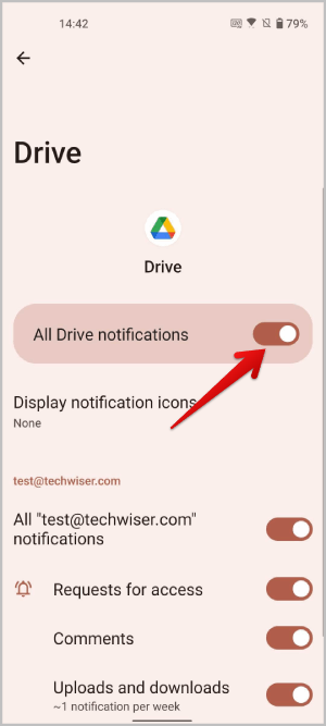 Desactivar las notificaciones de la página de información de la aplicación de Android