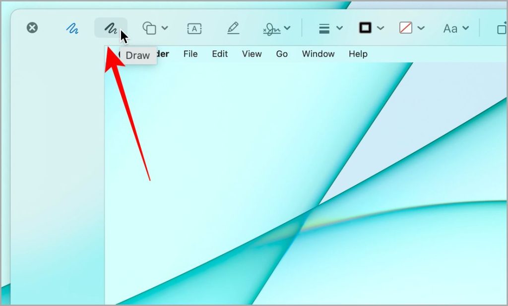 Selecting Draw Tool in Preview Editor on Mac