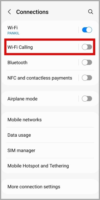 Deshabilitar las llamadas Wi-Fi en Android
