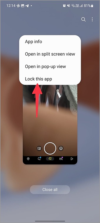 verrouiller Snapchat sur Android