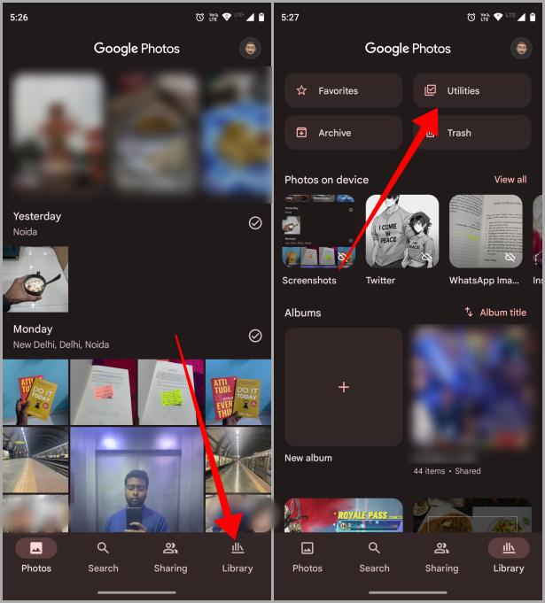 Biblioteca de Google Fotos en Android