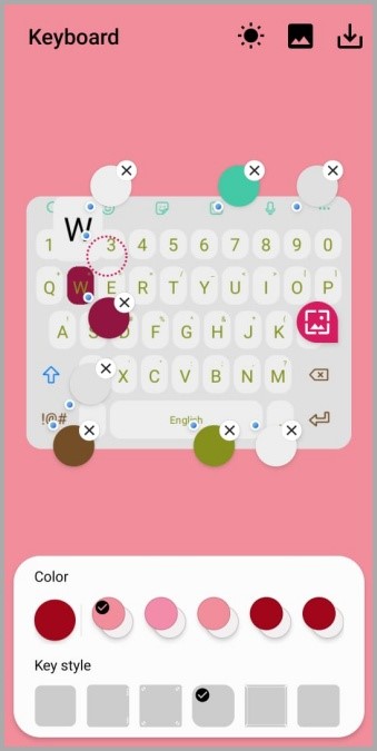 Personalización de teclado Samsung con módulo de parque temático