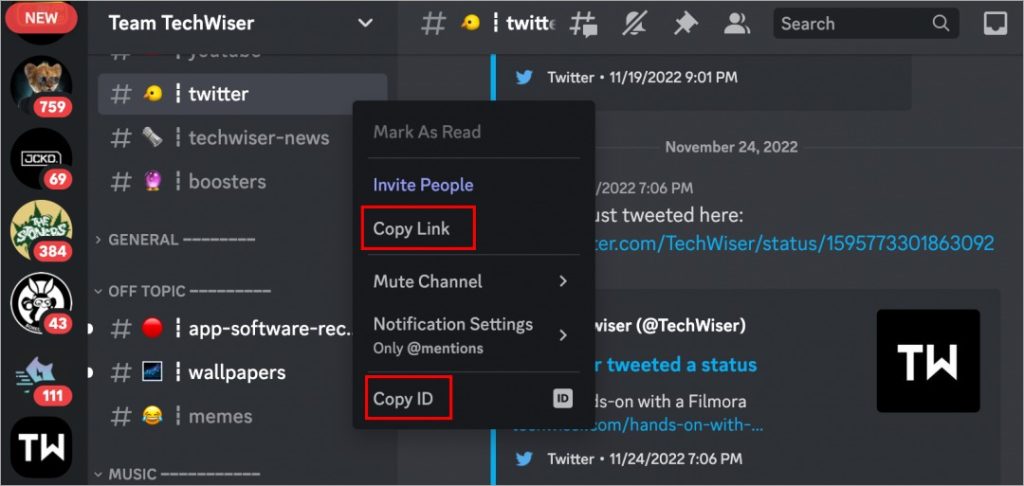 How to Copy Discord Profile, Channel, Server, Message ID and Link