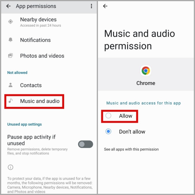 Habilitar permiso de sonido para Chrome en Android