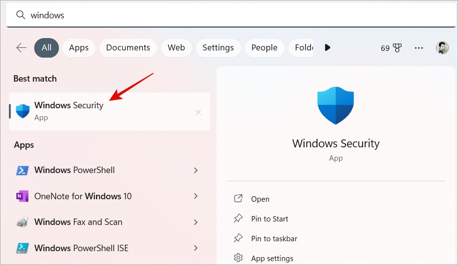 Windows Security บนคอมพิวเตอร์ Windows 11
