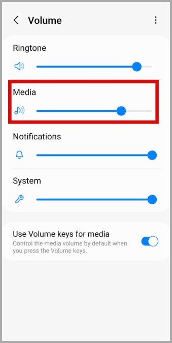 Nivel de volumen multimedia en Android
