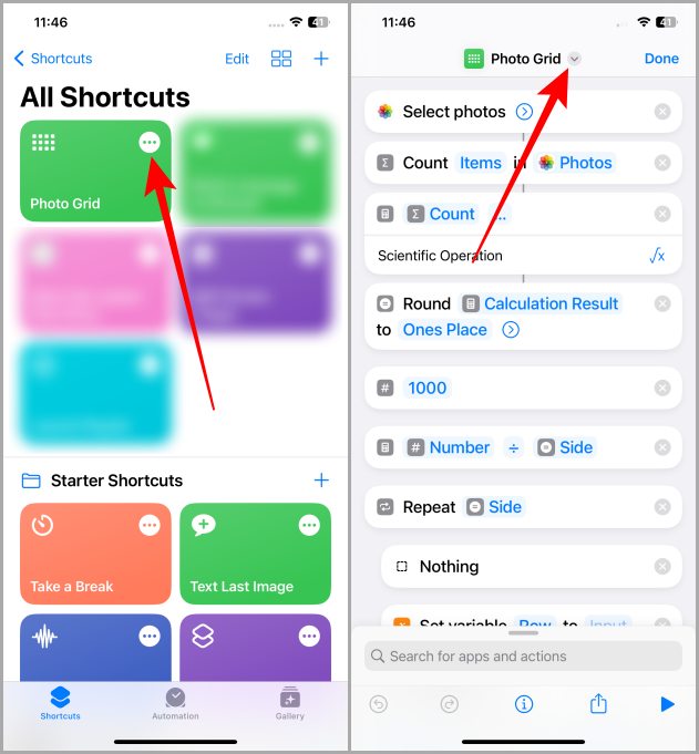 Add Collage Shortcut to Home Screen on iPhone