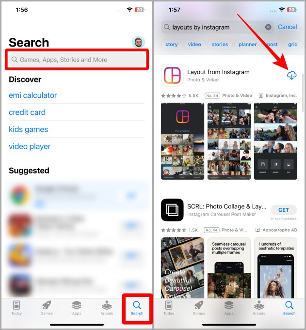 App Store Search on iOS