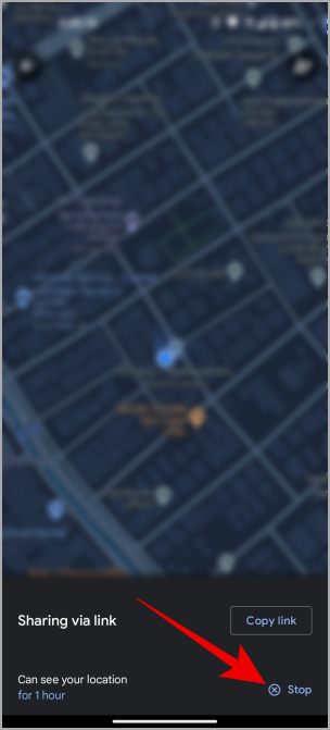 Dejar de compartir la ubicación en vivo en Google Maps