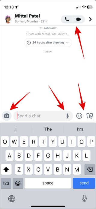 snapchat chat screen