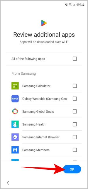Revisar aplicaciones adicionales Samsung