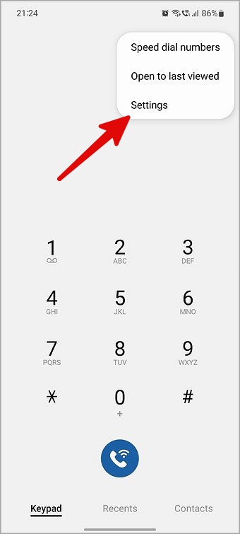 Configuración del teléfono en el teléfono Samsung