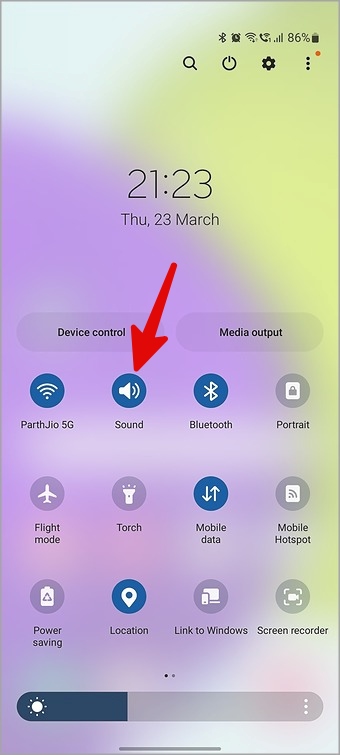 perfil de sonido en el teléfono Samsung