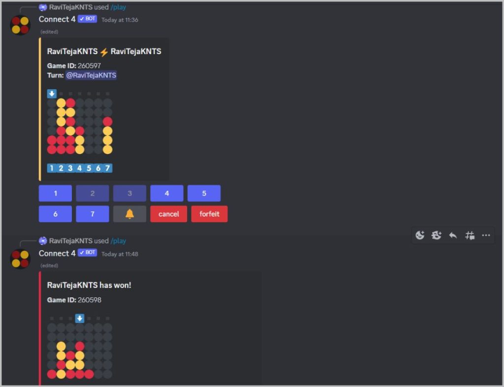 Connect 4 Discord Bot