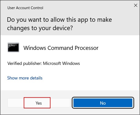 user account control window on windows 11