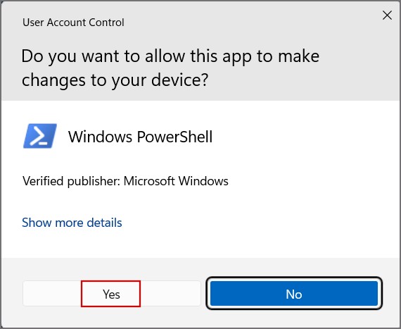 user account control window