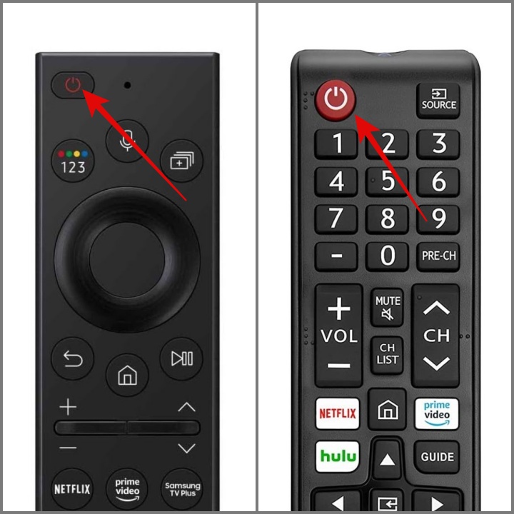 Restart your Samsung TV using the power button